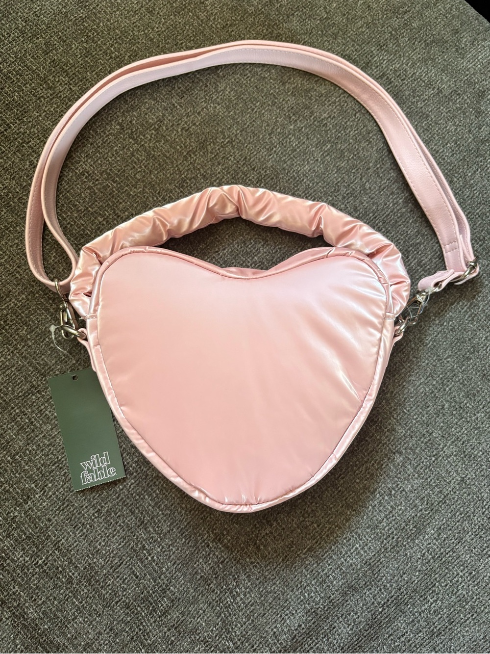 wild fable Light Pink Heart-Shaped Crossbody Bag